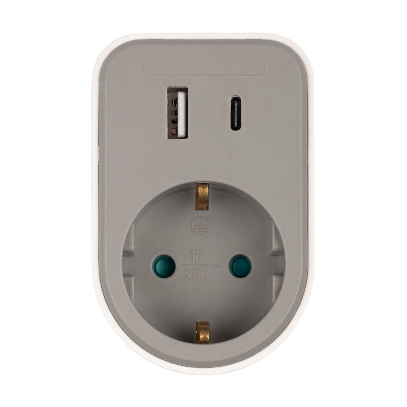Адаптер AD-1GAC-gy USB, заземл. | .5064003 | Jazzway — Jazzway