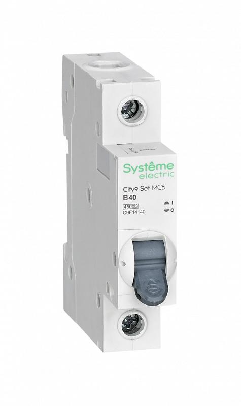 Выключатель автоматический однополюсный 40А B 4.5kA City9 | C9F14140 | SE — Systeme Electric