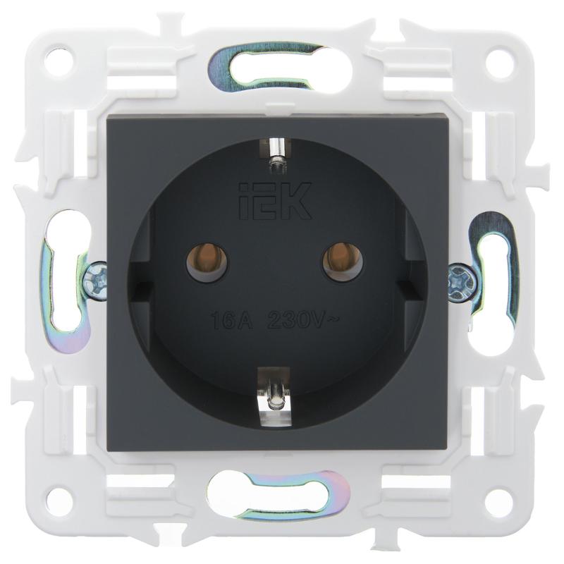 SKANDY Розетка с з/к без з/ш 16А SK-R05G графит | SK-R11-16-K53 | IEK — миниатюра 2