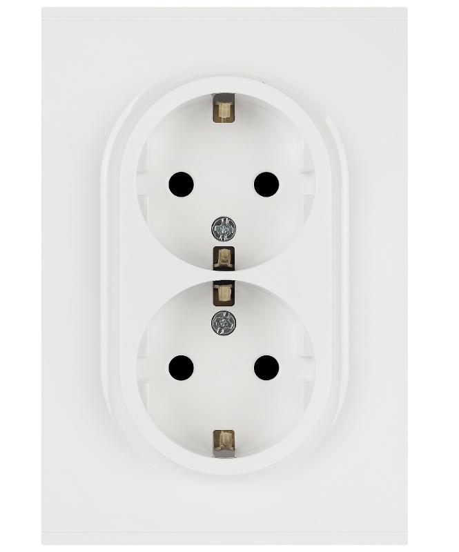 Розетка Arktik 16-2105-01 двойная с заземлением 2X2P+E Schuko со шторками 16А-250В белый | Б0070454 | ЭРА — ЭРА (Энергия света)
