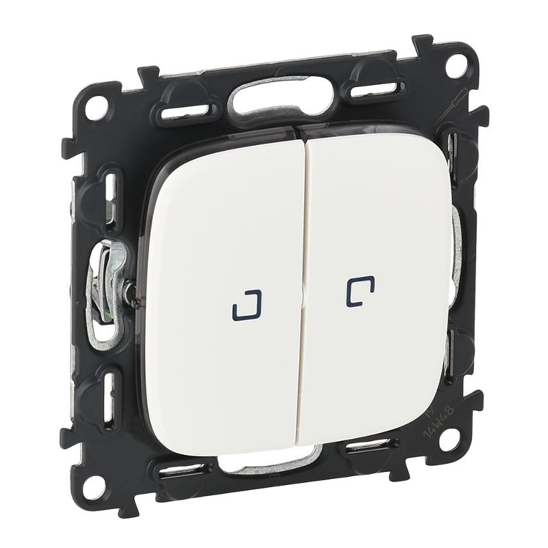 Valena ALLURE DIY Белый Переключатель 2-клавишный с подсветкой 10А 250В | 752709 | Legrand — Legrand