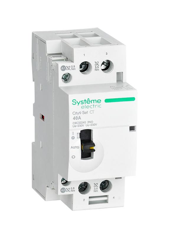 Контактор модульный 2P 2НО 40A AC 230В-230В City9 | C9C32240 |Systeme Electric — Systeme Electric