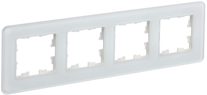 BRITE Рамка 4-ая РУ-4-2-Бр стекло белый RE | BR-M42-G-41-K01 | IEK — миниатюра 1