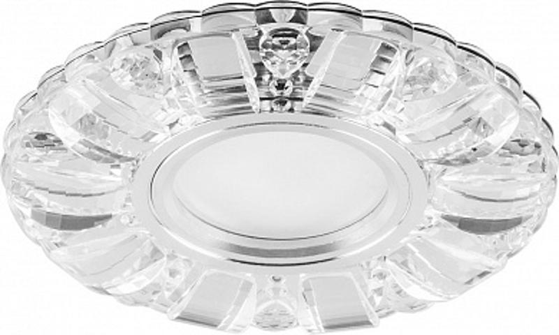 Светильник точечный встраиваемый под лампу, с LED подсветкой CD921 15LED*2835 SMD 4000K, MR16 50W G5.3, прозрачный, хром | 28896 | FERON — миниатюра 1