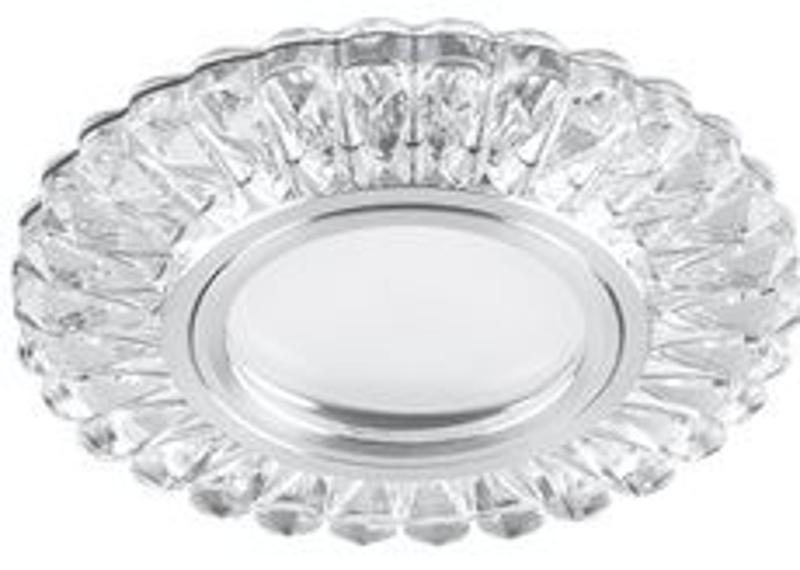 Светильник точечный встраиваемый под лампу, с LED подсветкой CD901 15LED*2835 SMD 4000K, MR16 50W G5.3, белый, хром | 28844 | FERON — Feron