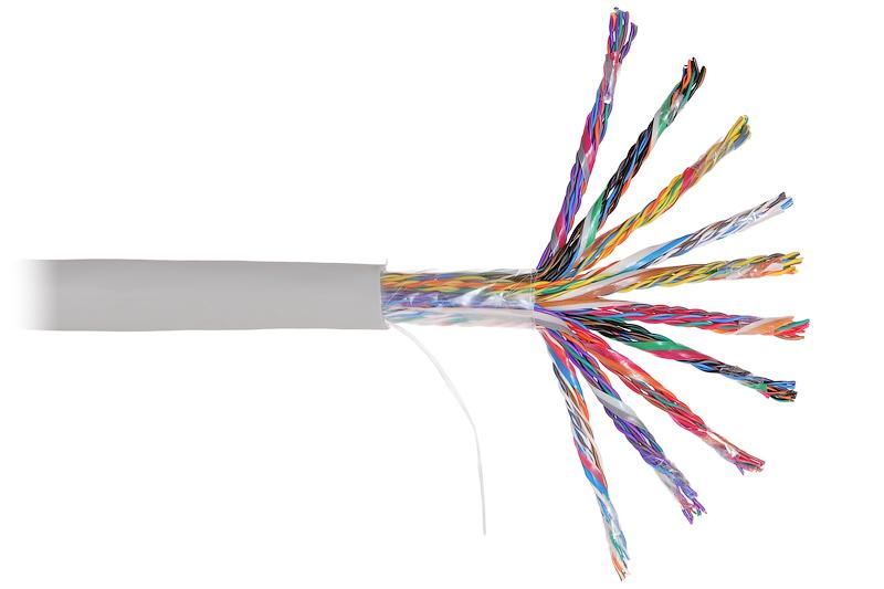 Кабель связи витая пара U/UTP, кат.5E, 50 пар 50х2х24AWG solid, LSZH, 500м, серый | LC1-C5E50-121 | ITK — миниатюра 2