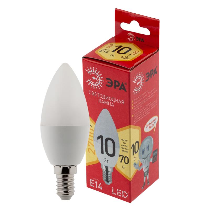 Лампа светодиодная LED B35-10W-827-E14 R (диод, свеча, 10Вт, тепл, E14) (10/100/3500) | Б0049641 | ЭРА — фото 1 | Sento