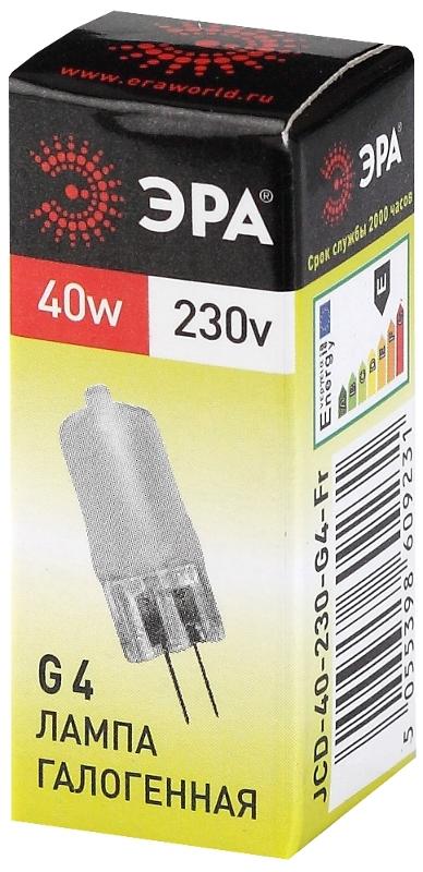 Лампа галогенная капсульная 40Вт 220В G4 JCD | C0039282 | ЭРА — миниатюра 2