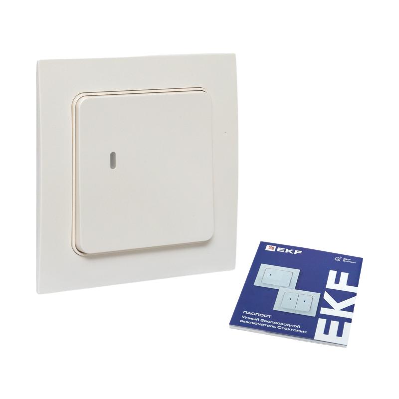 Умный беспроводной выключатель Стокгольм 1-кл белый Zigbee  Сonnect|RCV-ST1-WS-ZB|EKF — миниатюра 2