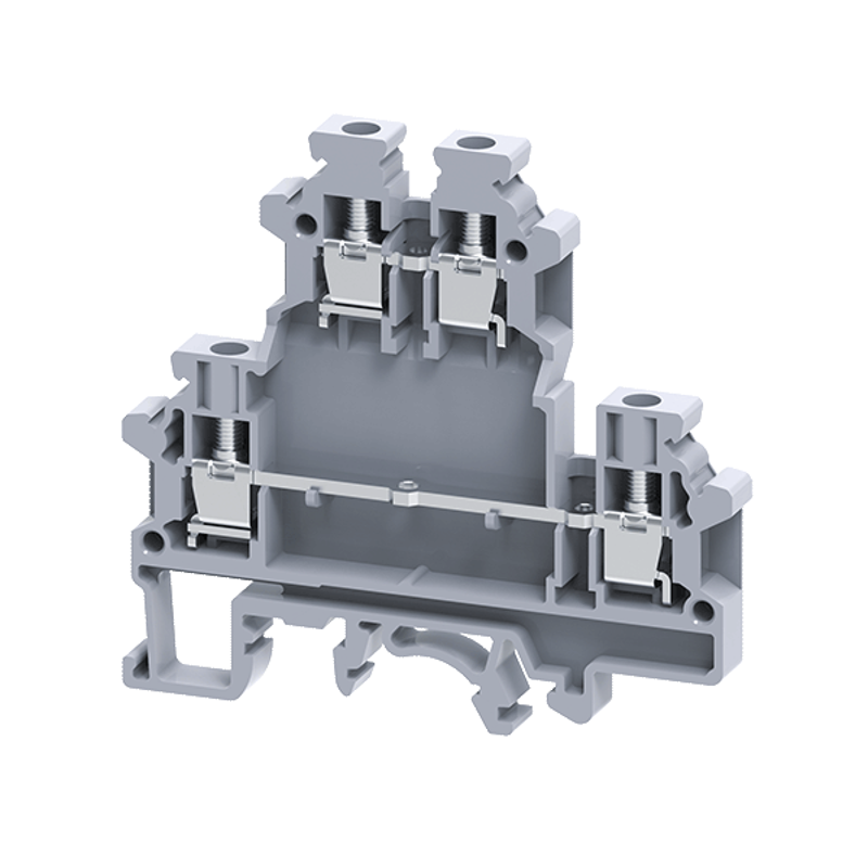 Клемма двухярусные винтовая OptiClip CDL-4-2L-I-серый | 289803 | КЭАЗ — КЭАЗ (Курский электроаппаратный завод)