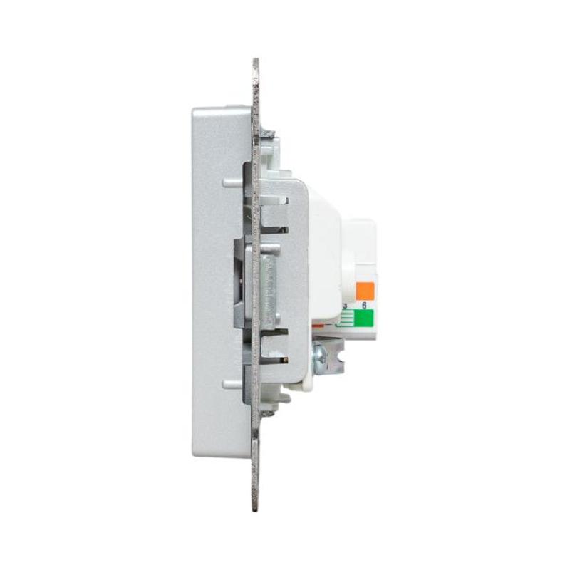 Механизм розетки TV+RJ45 (cat5), алюминий Эпика EKF | UP1-SOA-TV+RJ | EKF — миниатюра 8