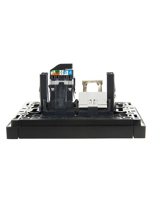 FORTE&PIANO Розетка двойная RJ11+RJ45 кат.5E FP135 черный | FP-KT20-O-1-K02 | IEK — миниатюра 5