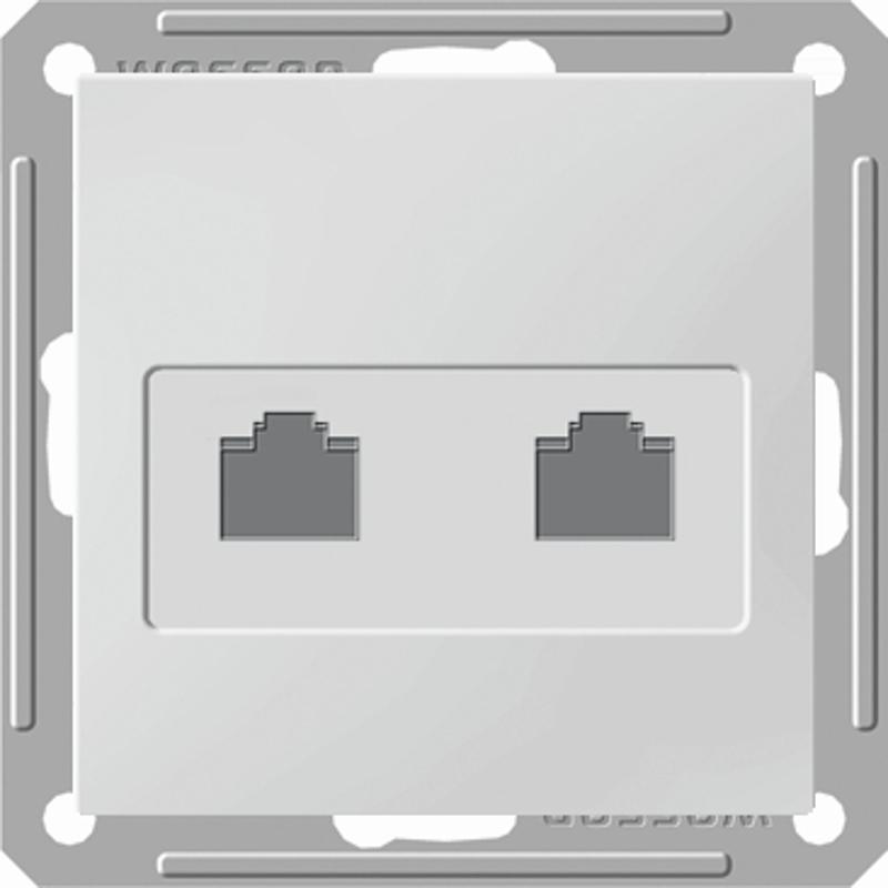 W59 Матовый хром Розетка компьютерная 2-ая RJ45 кат.5e | RSI-251KK5E-5-86 | SE — Systeme Electric