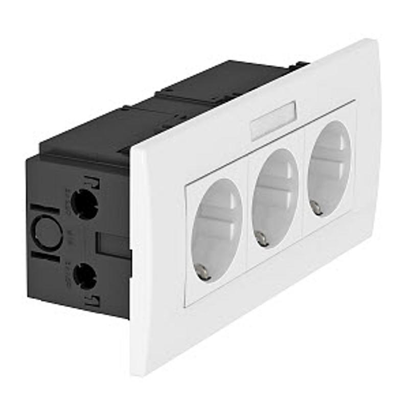 Укомплектованный розеточный блок AR45 (марк.,3xModul45,84x185x59 мм,белый) (SDE-RW D0RW3B) | 6119433 | OBO Bettermann — миниатюра 2
