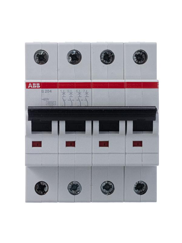 Выключатель автоматический четырехполюсный S204 4А K 6кА (S204 K4) | 2CDS254001R0337 | ABB — миниатюра 4