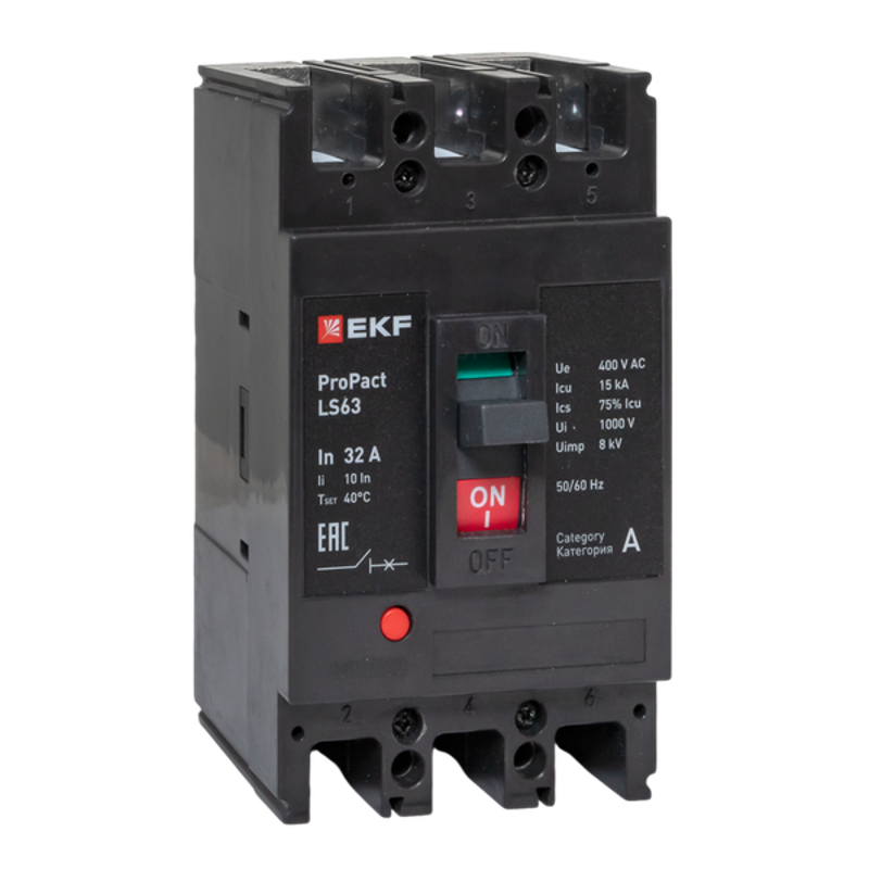 Выключатель автоматический LS63 15кА 3P 32А ProPact | mccb-63-15-3-32-ls | EKF — миниатюра 1