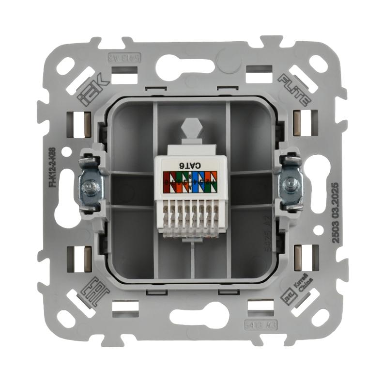 FLITE Розетка компьютерная RJ45 кат.6 UTP РК6-1-0-ФлЛ льняной | FI-K12-2-K88 | IEK — миниатюра 3