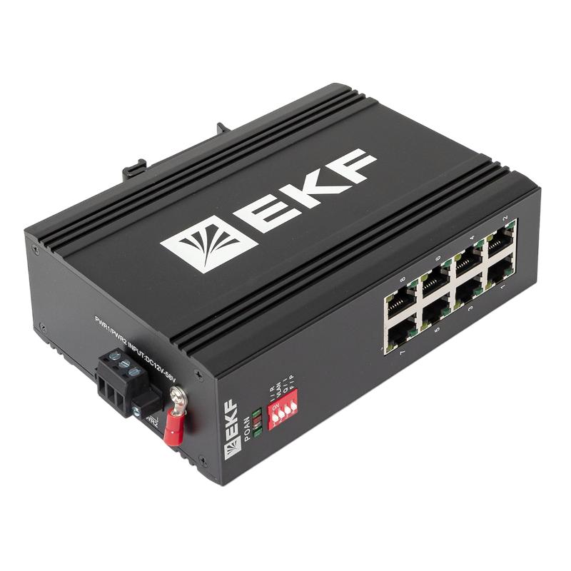 Промышленный неуправляемый коммутатор U-8GTP, 8 портов 10/100/1000Base-T(X) RJ45 c PoE, монтаж на динрейку TSX |TSX-U-8GTP|EKF — миниатюра 9