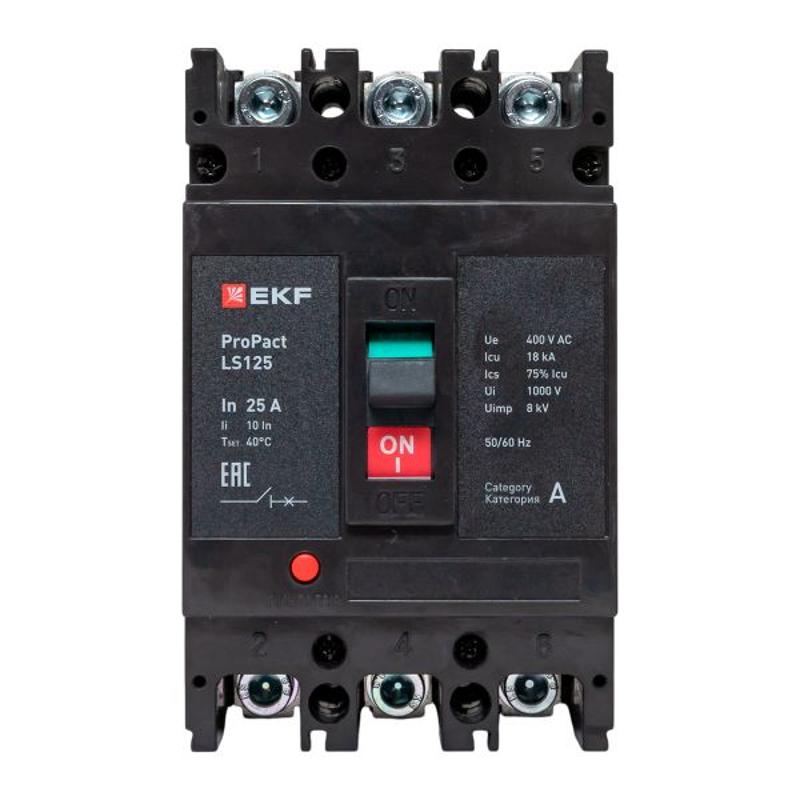 Выключатель автоматический LS125 18кА 3P 25А ProPact | mccb-125-18-3-25-ls | EKF — миниатюра 7
