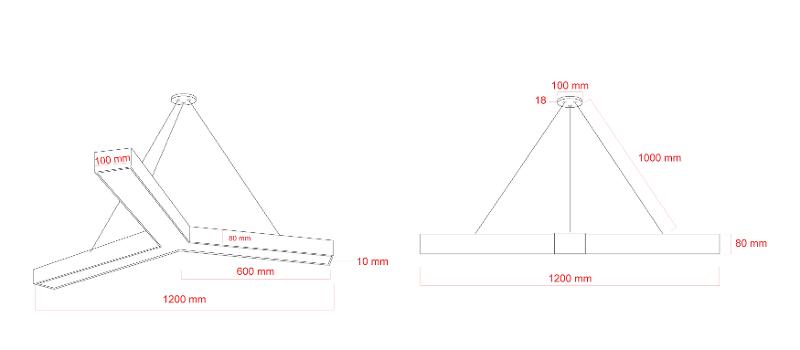 Светильник светодиодный Geometria Igrek SPO-144-W-40K-066 66Вт 4000К 4000Лм IP40 1200*1200*80 белый подвесной ЛТ | Б0058890 | ЭРА — миниатюра 3