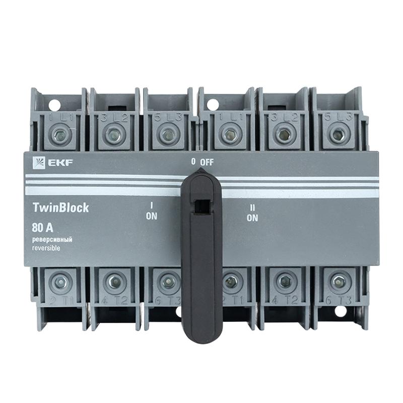 Рубильник 80A 3P реверсивный c рукояткой управления для прямой установки TwinBlock EKF | tb-s-80-3p-rev | EKF — миниатюра 4