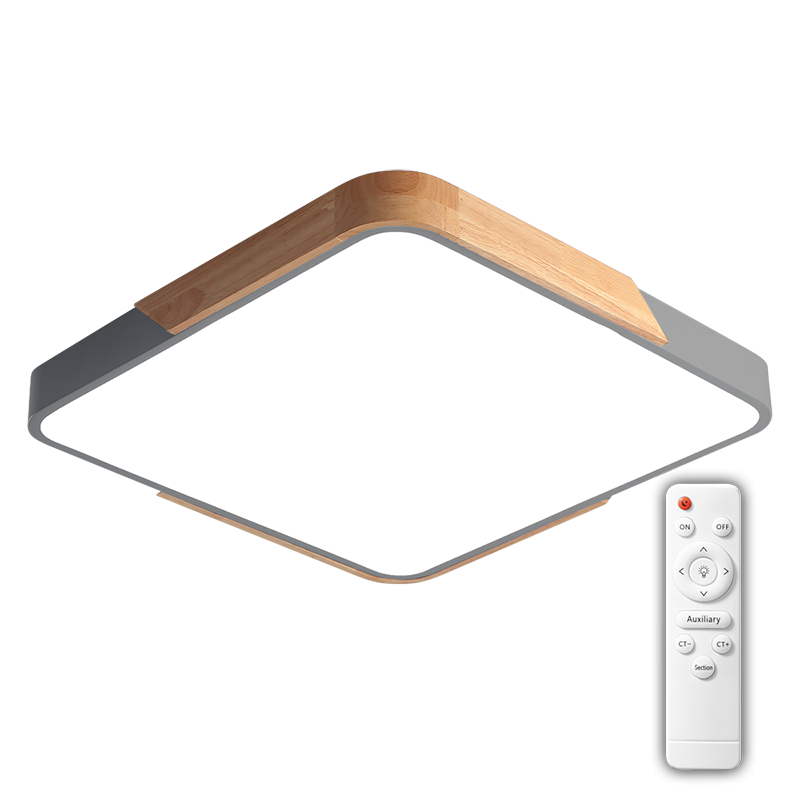 Светильник светодиодный бытовой PPB Sсandic-S 72w 3000-6500K GR/W с деревянной планкой IP20 430*430*50 | .5037397 | JAZZWAY — миниатюра 1