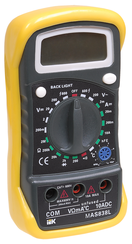 Мультиметр цифровой  Master MAS838L  | TMD-3L-838 | IEK — миниатюра 3