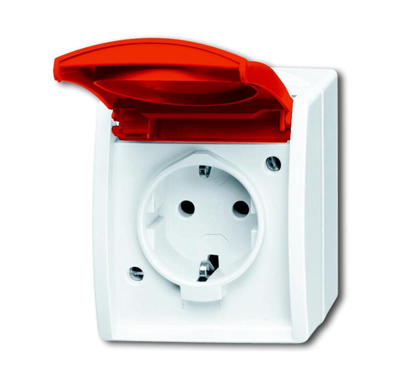 Розетка SCHUKO IP44 SM,кр.крыш,ocean,бел | 2083-0-0839  | 2CKA002083A0839 | ABB — ABB