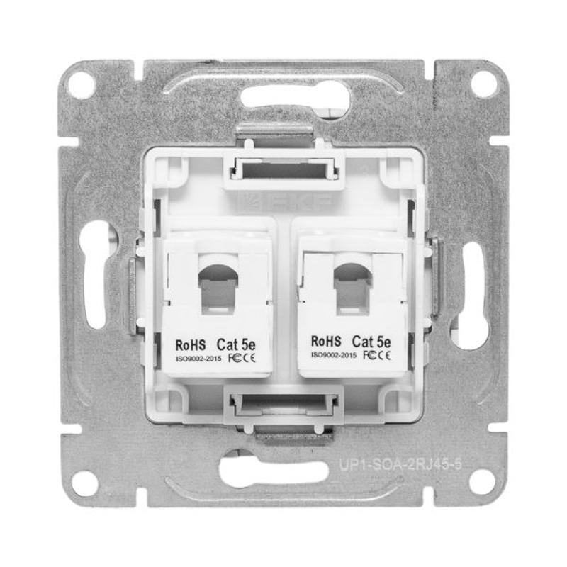 Механизм розетки RJ45 (cat5), алюминий Эпика EKF | UP1-SOA-RJ45-5 | EKF — миниатюра 7