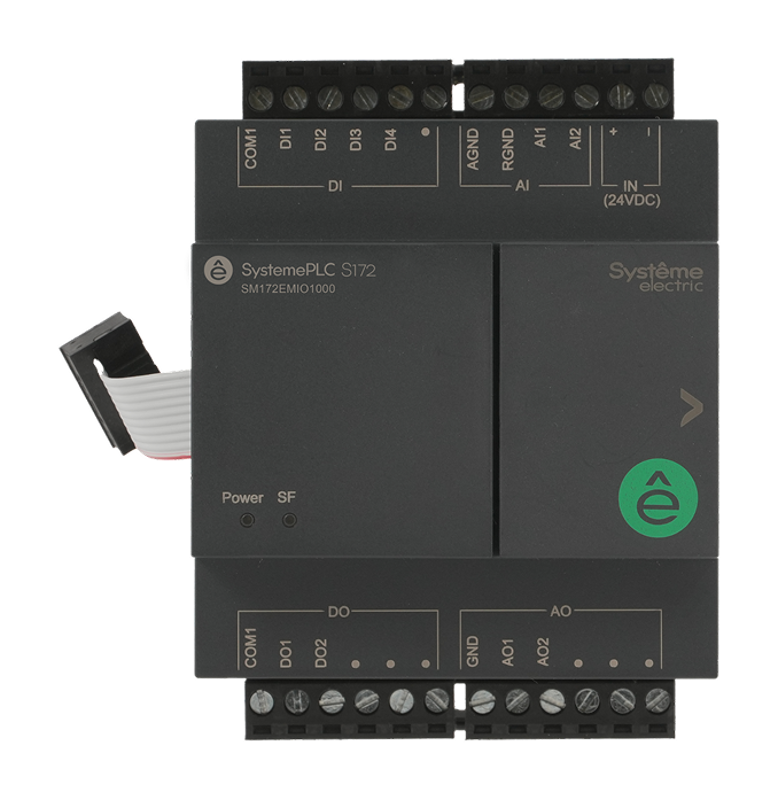 Смешанный модуль ввода/вывода; 24 VDC; 10 IO: 4 DI, 2 DO (реле), 2 AI, 2 AO | SM172EMIO1000 | SE — Systeme Electric