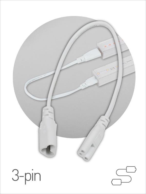 Кабель соединительный для линейного светильника  Cable FT-C5-С6-0,5 3pin мама-папа , удлинитель | Б0066943 | ЭРА — миниатюра 1