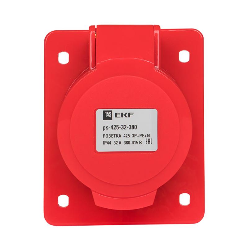 Розетка стационарная внутренняя 425 3Р+РЕ+N 32А 380В IP44 EKF PROxima | ps-425-32-380 | EKF — миниатюра 3