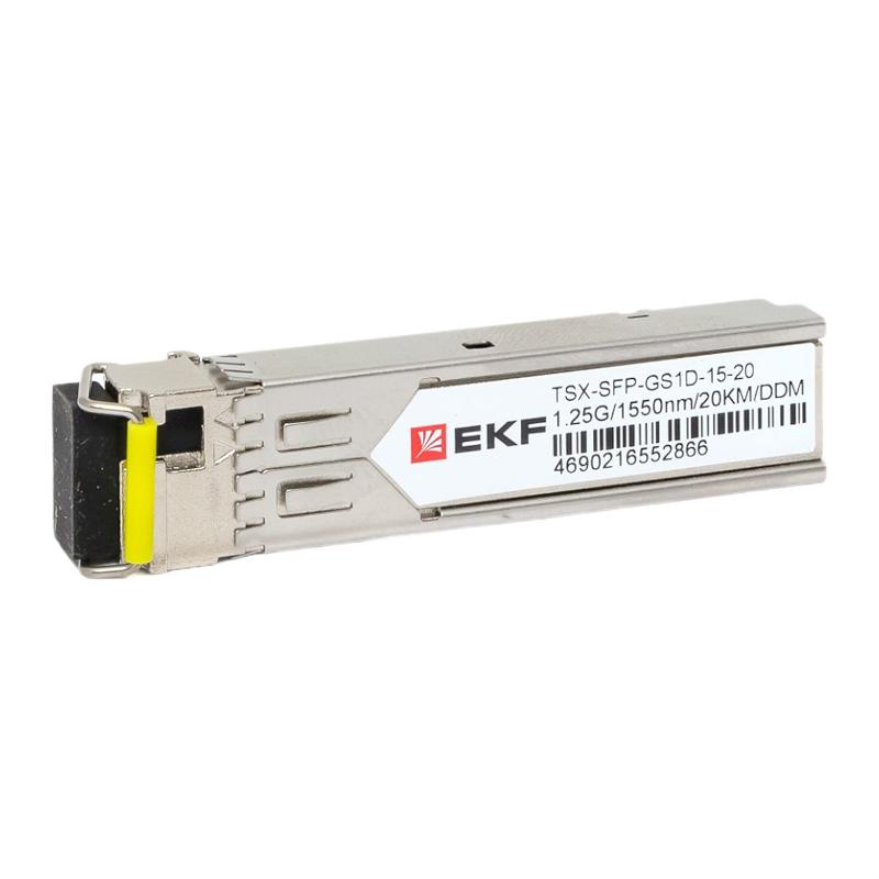 SFP модуль 1,25 Гбит одинарное одномодовое оптоволокно 1550нм дальность 20км TSX |TSX-SFP-GS1D-15-20|EKF — EKF