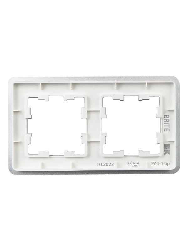 BRITE Рамка 2-ая РУ-2-1-Бр металл алюминий RE | BR-M22-M-01-K47 | IEK — миниатюра 3