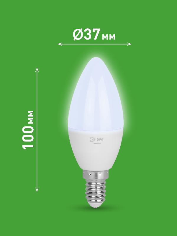 Лампа светодиодная  GREEN LINE LED B35-8W-865-E14 GL E14 8 Вт свеча холодный свет | Б0067101 | ЭРА — миниатюра 2