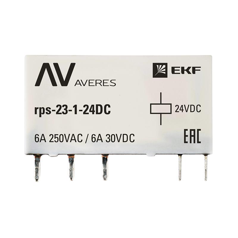 Реле промежуточное РП slim 23/1 6A 24В DC AVERES | rps-23-1-24DC | EKF — миниатюра 2