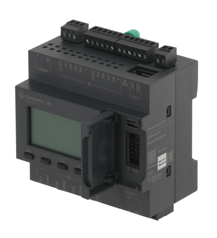 Интеллектуальное реле SR2; 220 VAC; дисплей, 12 IO: 8 DI, 4 DO (реле), 1xRS485, 1xRJ45 | ZR2PB11P7 | SE — миниатюра 2