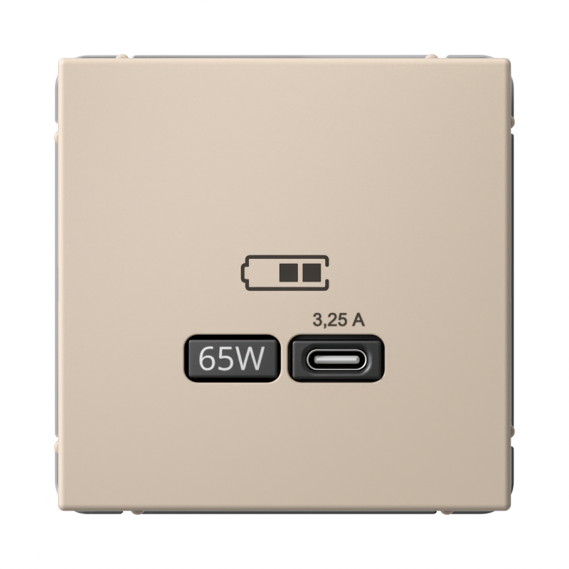 ArtGallery Песочный Розетка USB тип-С 65Вт высокоскор.заряд. QC, PD, механизм | GAL001227 | SE — Systeme Electric