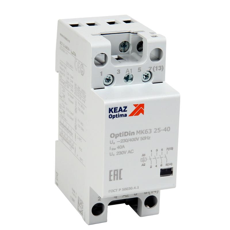 Контактор модульный OptiDin МК63-2540-230AC | 114095 | КЭАЗ — КЭАЗ (Курский электроаппаратный завод)
