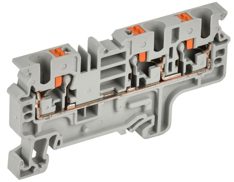Колодка клеммная CP-MC 3 вывода 4мм2 серая | YCT22-00-3-K03-004 | IEK — фото 1 | Sento