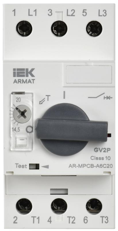 ARMAT Автоматический выключатель защиты двигателя A6 GV2P 14,5-20А | AR-MPCB-A6C20 | IEK — миниатюра 2