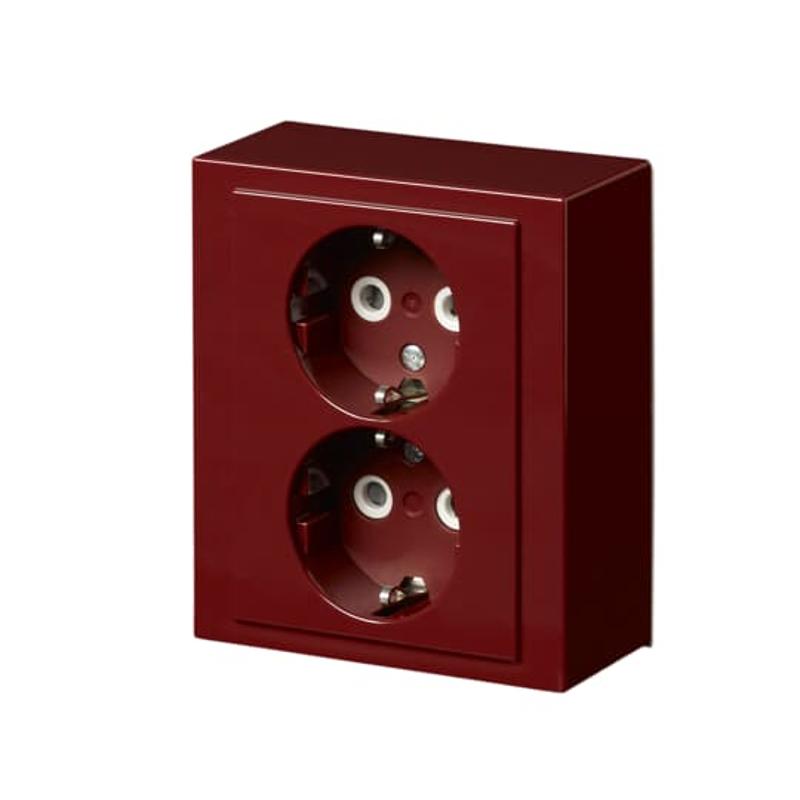 Розетка Double Shuko 16А 230В накладная Impressivo, красная R3011 | 402EA-02  | 2TKA00002966 | ABB — ABB
