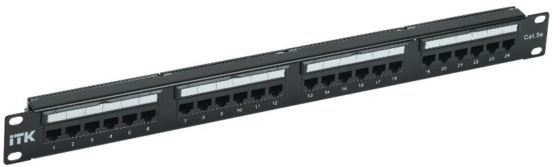 ITK 1U патч-панель кат. 5е UTP 24 пт. Dual IDC слайд лейбл | PP24-1UC5EU-D05L | ITK — ITK