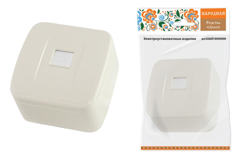 Розетка TФ (RJ-11) открытой установки IP20, сл. кость "Дача" Народная | SQ1824-0025 | TDM — TDM ELECTRIC