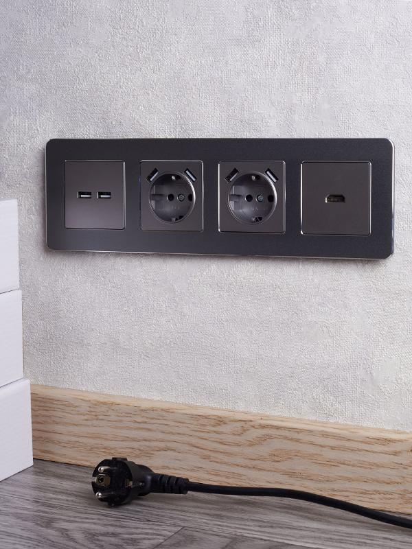 BRITE Розетка USB A+A 3,1А РЮ10-1-БрС сталь | BR-U21-D31-K46 | IEK — миниатюра 8