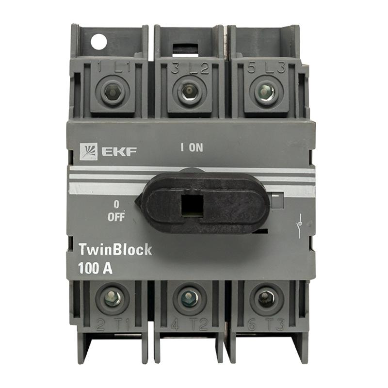 Рубильник 100A 3P c рукояткой управления для прямой установки TwinBlock | tb-100-3p-f | EKF — миниатюра 3