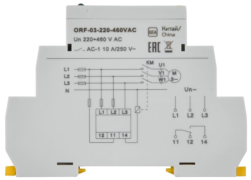 Реле фаз ORF 03. 3ф 220-460 В AC | ORF-03-220-460VAC | IEK — миниатюра 3