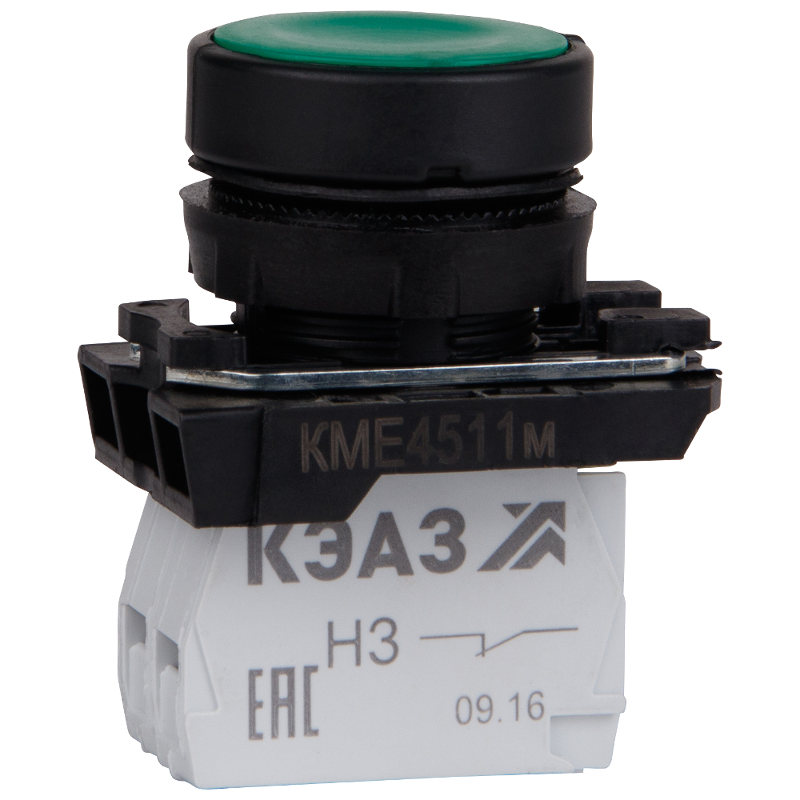 Кнопка КМЕ4511м-зеленый-1но+1нз-цилиндр-IP54-КЭАЗ | 248247 | КЭАЗ — КЭАЗ (Курский электроаппаратный завод)