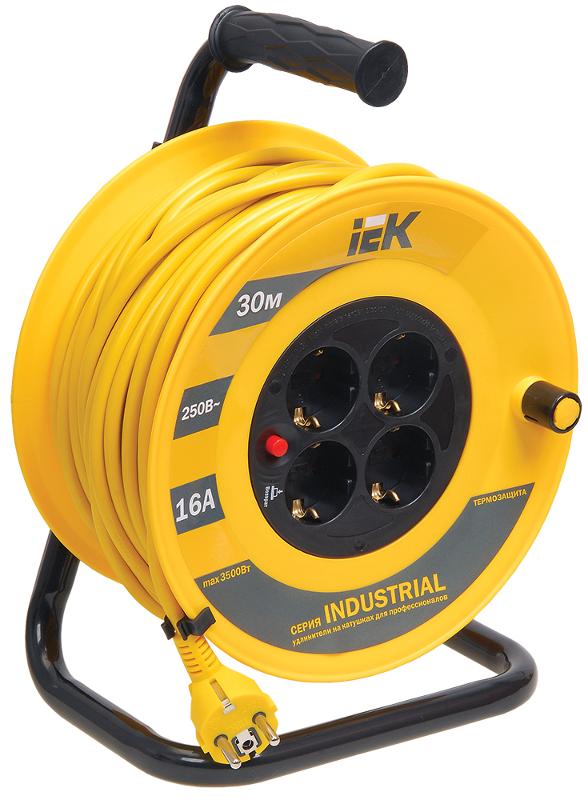 Катушка УК30 с т/з 4 места 2Р+PЕ/30м 3х1,5 мм2 "Industrial" | WKP15-16-04-30 | IEK — миниатюра 1