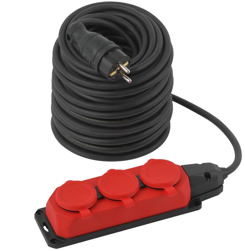 Удлинитель силовой UK-3e-3x1,5-50m-IP44(KG) с заземлением 3 розетки каучук 50м КГ 3х1,5мм2 IP44 | Б0057584 | ЭРА — ЭРА (Энергия света)